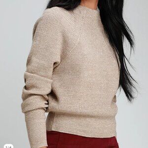 Free People Too Good Heathered Beige Knit Pullover Sweater (size Small)